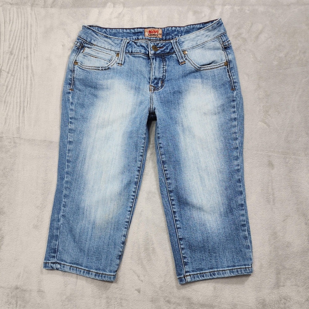 Vintage NOBO No Boundaries Jeans Womens 9 Juniors Blue Low Rise Capri Stretch